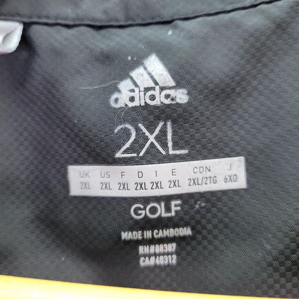 Adidas Golf Black Windbreaker Vest 1/4 Zip Front Pockets Size 2XL - Picture 8 of 9